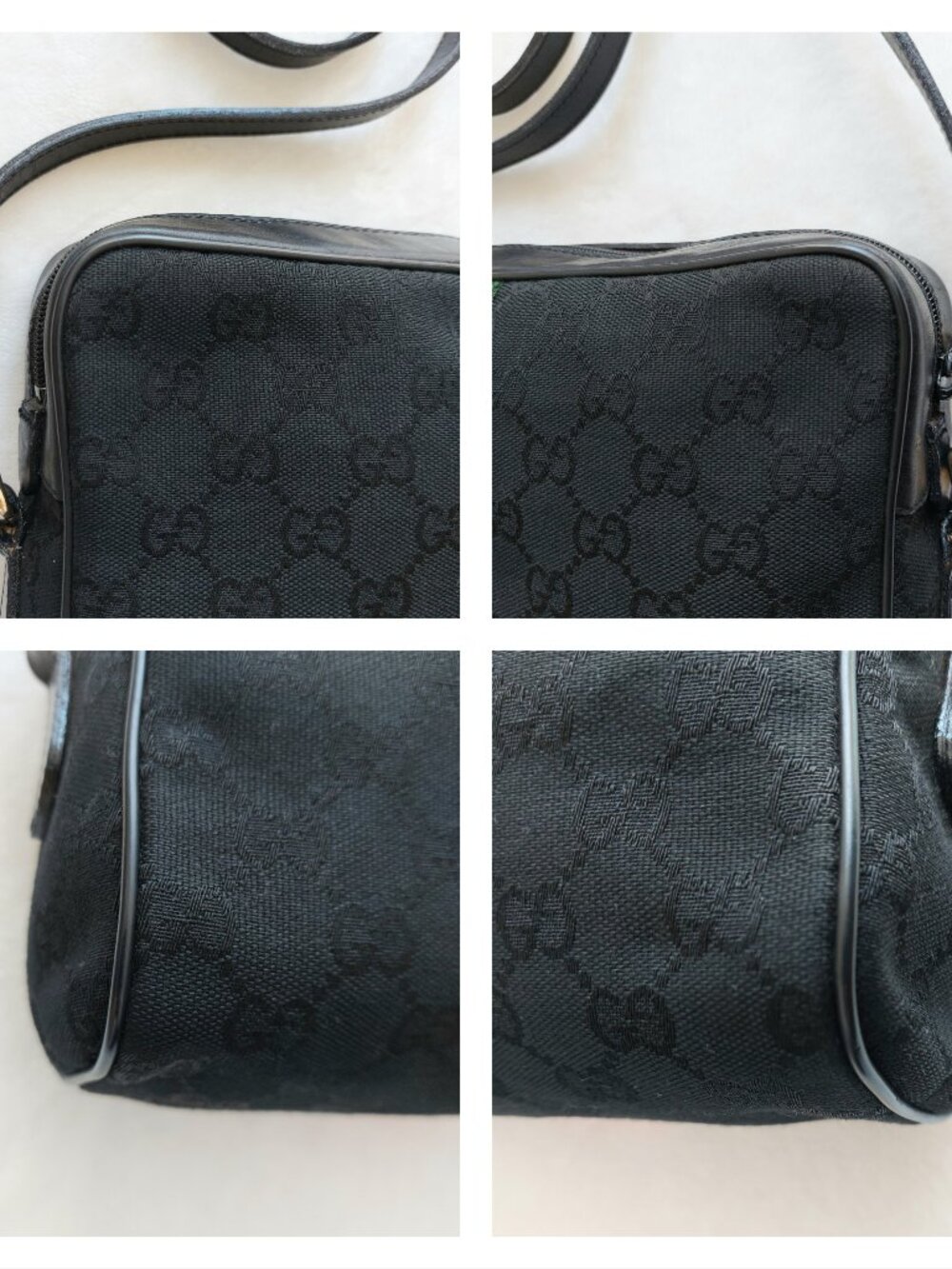 Vintage Gucci Black GG Jacquard Woven Textile Sherry Line Crossbody Bag PRISTINE - Picture 16 of 16
